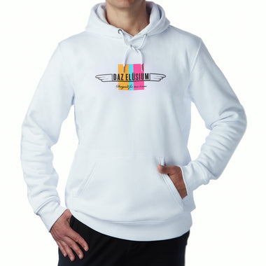 White DazElusium Stripe logo hoodie